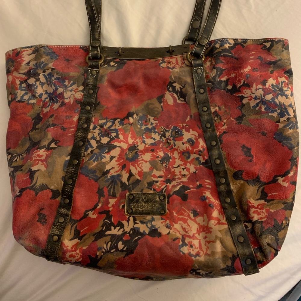 Patricia Nash Benvenuto floral leather tote bag purse